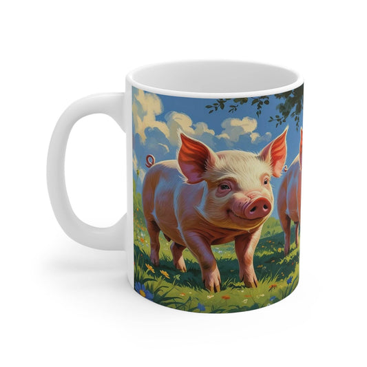 Pigs Mug - Ceramic Coffee Cup - A Pretty Print