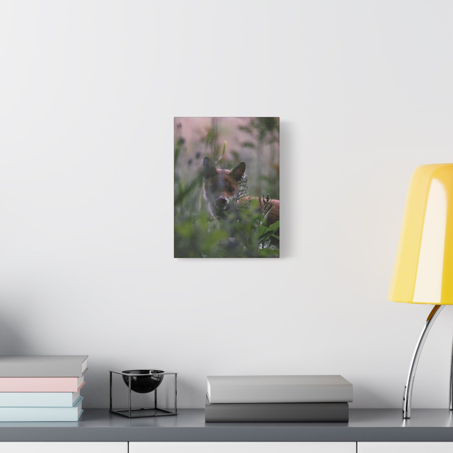Vos in het wild, matte canvasprint — Natuur muurdecoratie, gespannen op een frame van 3,17 cm (1,25 inch)