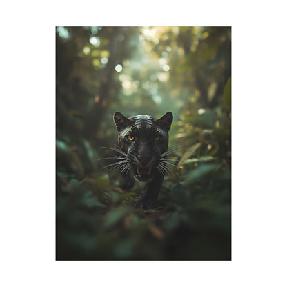 Black Panther Canvas Wall Art — Majestic Jungle Cat Stretched Matte Canvas