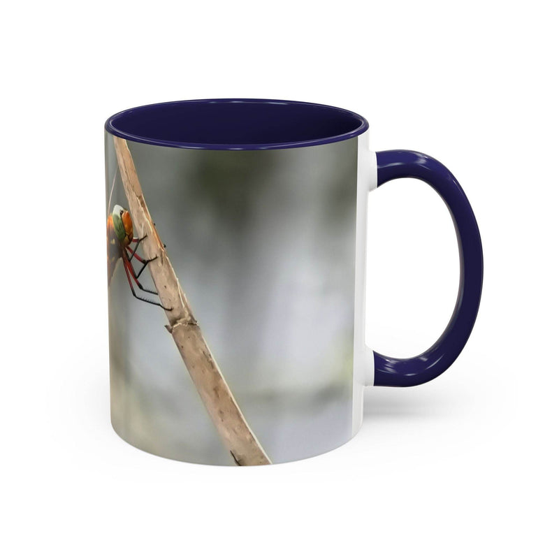 Mug - Pretty Dragonfly Design, White Ceramic
