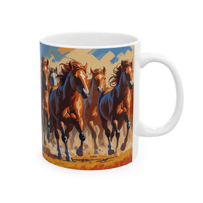 Mug - Beautiful Running Horses Ceramic Coffee Cup - A Pretty Print