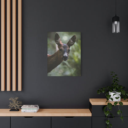 Deer Portrait Matte Canvas Print — Stretched Wall Art for Nature Lovers