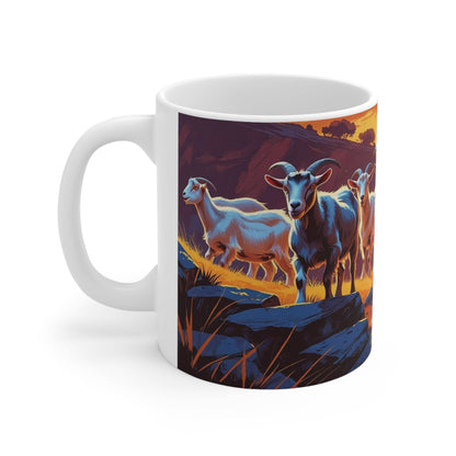 Mug Goats in the Mountains Ceramic Coffee Cup - A Pretty Print
