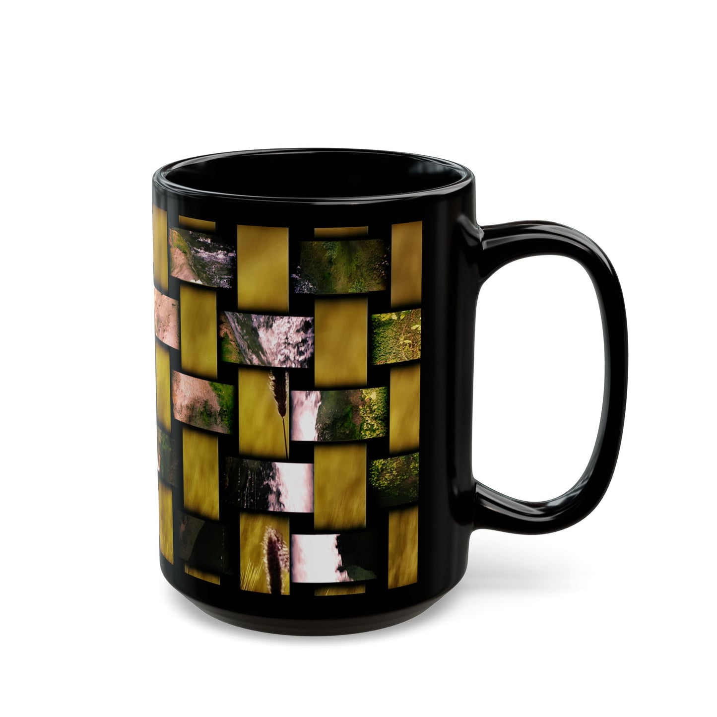 Black Ceramic Mug — Woven nature photos