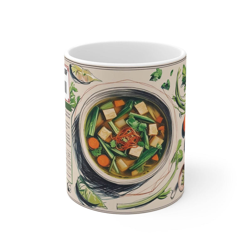 Origineller Kaffebecher in der Größe 325ml mit leckerem chinesischen Gemüsesuppen-Design als tolles Geschenk für Feiertage.