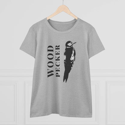Woodpecker Graphic Tee, Nature Lover Shirt, Casual Women's Shirt, Birdwatching - A Pretty Print
