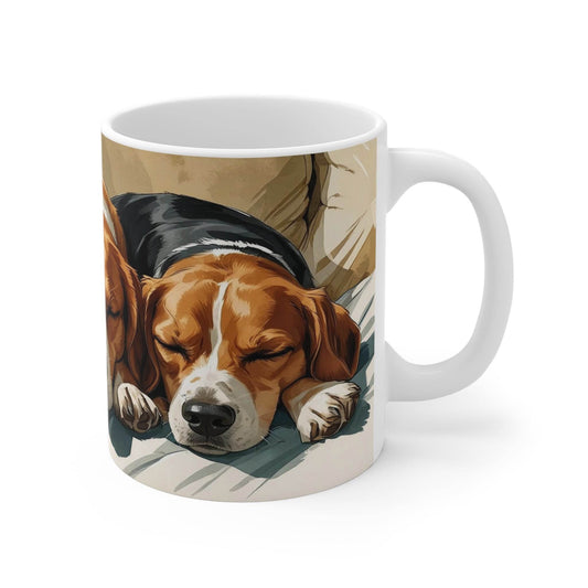 Mug - Three Dogs Sleeping on a Couch - A Pretty Print