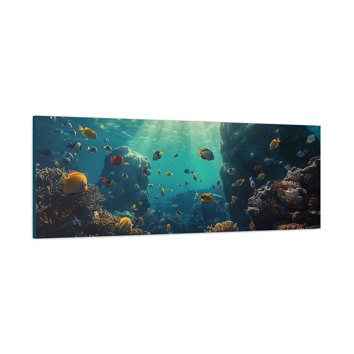 Underwater Reef Panorama Canvas - Tropical Fish Ocean Wall Art