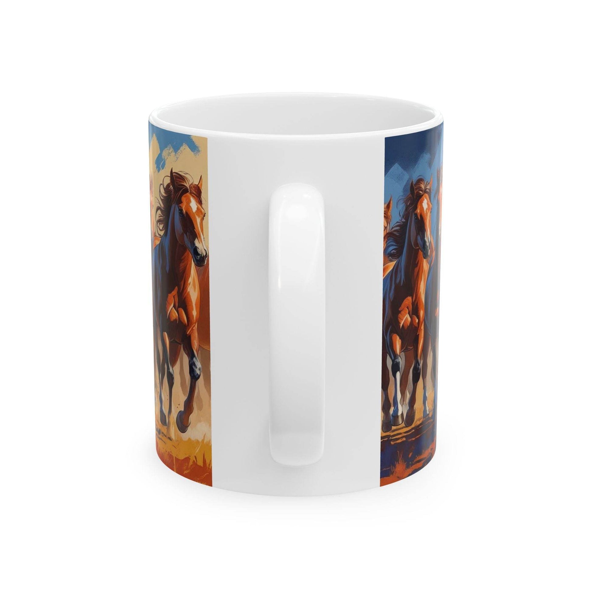 Mug - Beautiful Running Horses Ceramic Coffee Cup - A Pretty Print