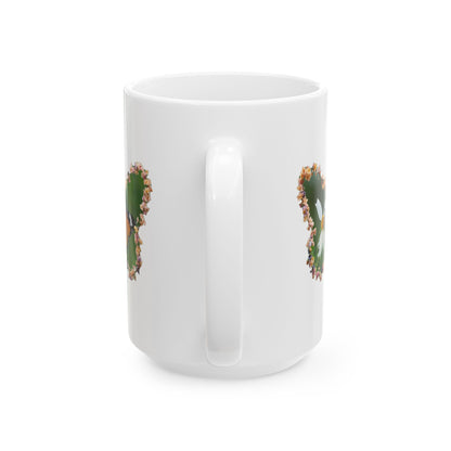 Butterfly Daisy Wreath Mug | Ceramic Coffee Mug