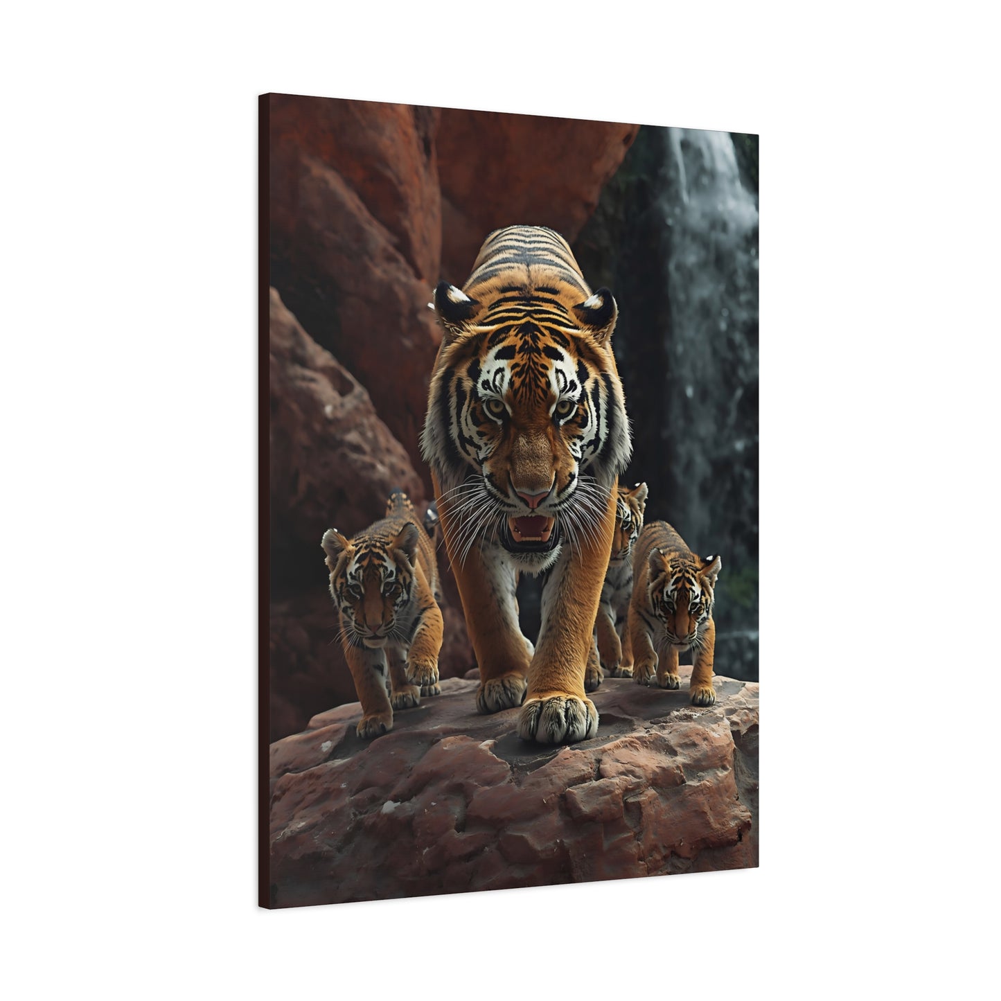 Tiger Family Canvas Print - Stretched Matte Wall Art