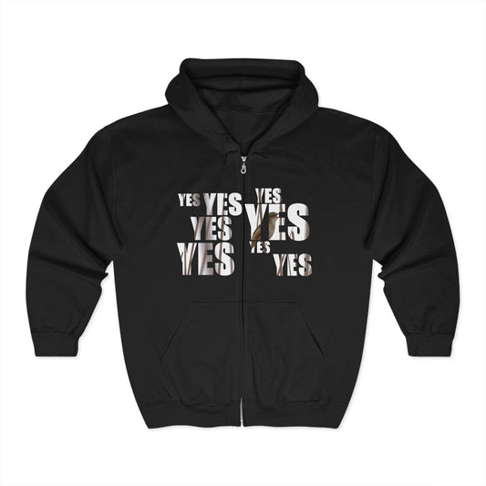 Unisex Heavy Blend™ Yes and No Print Full Zip Hooded Sweatshirt