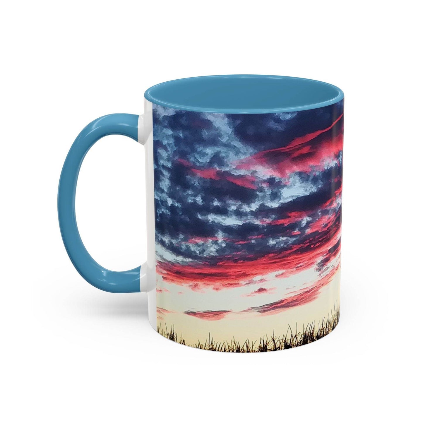 Sunset Accent Coffee Mug - Artistic Drinkware for Nature Lovers, Home Office Decor, Gifts for Coffee Lovers, Birthday, Relaxation