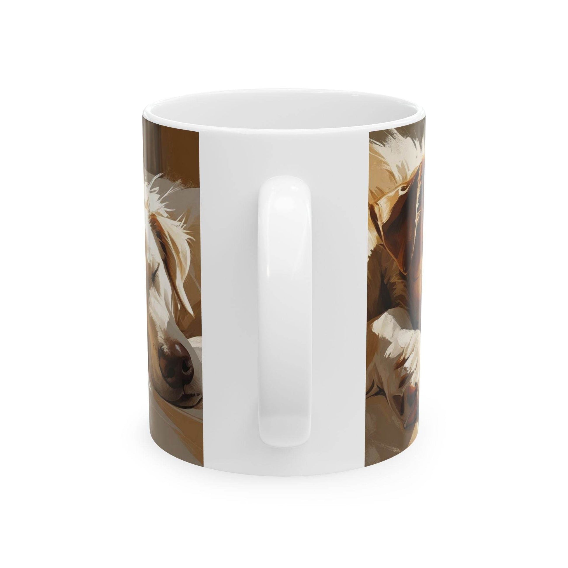 Ceramic Coffee Cups - Four Sleeping Dogs Design - A Pretty Print