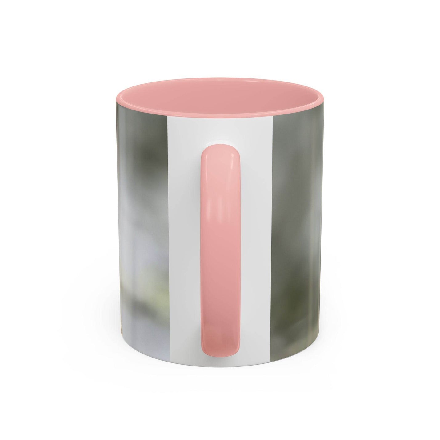 Vibrant 325ml ceramic dragonfly accent coffee mug showcasing a contrasting pink handle and matching pink inside color.