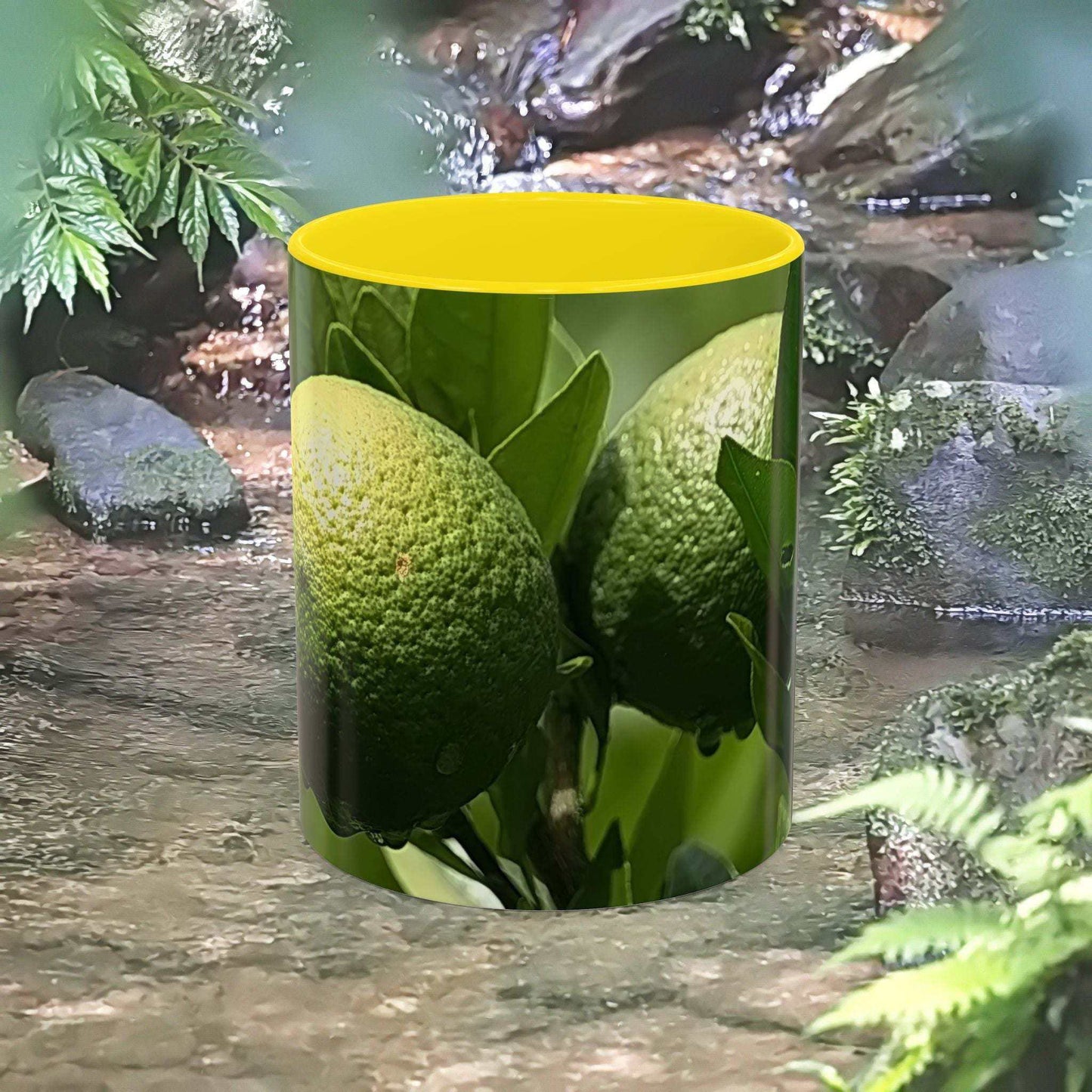 11oz fruit mug with vibrant colors and glossy finish, ideal for brightening coffee and tea time.