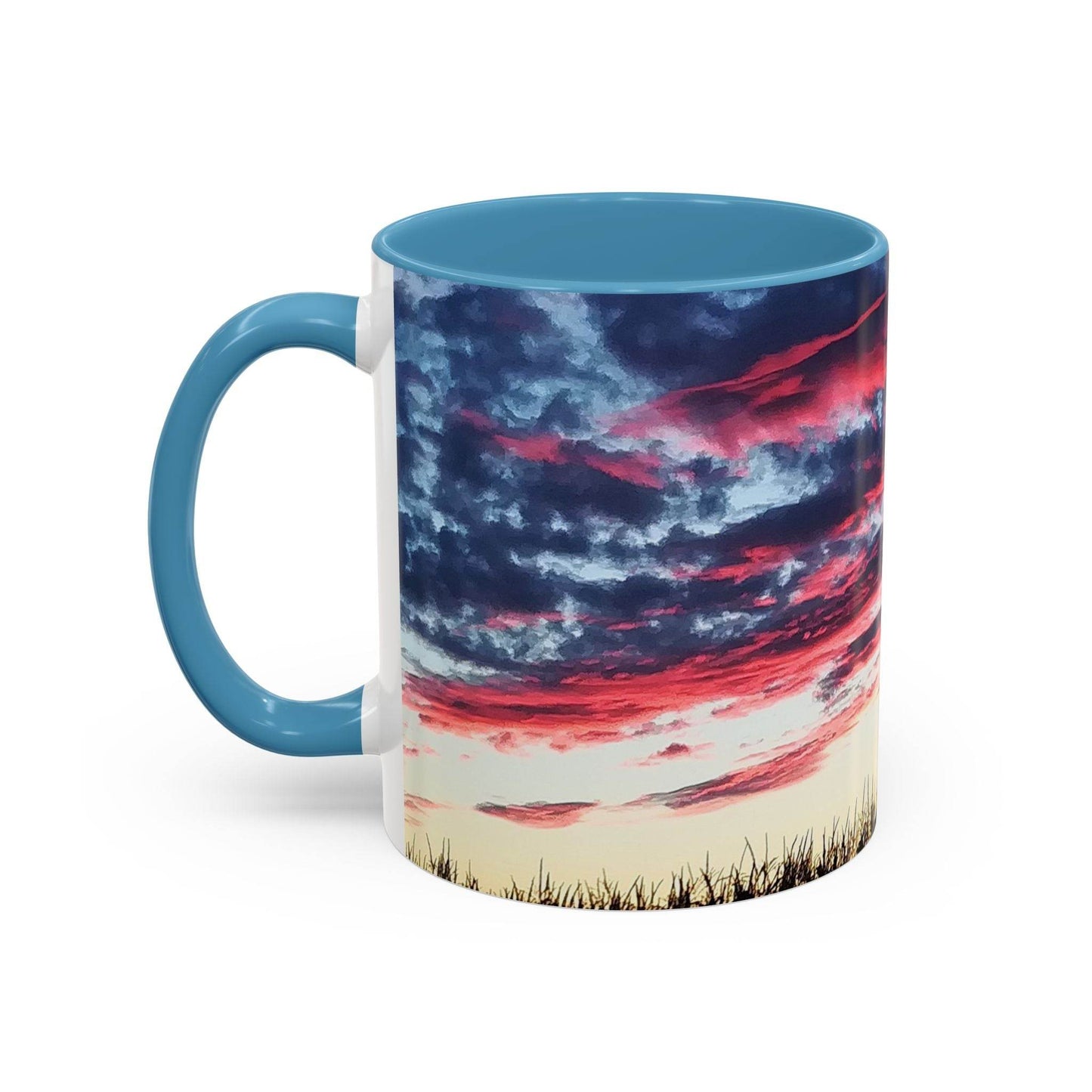 Sunset Accent Coffee Mug - Artistic Drinkware for Nature Lovers, Home Office Decor, Gifts for Coffee Lovers, Birthday, Relaxation