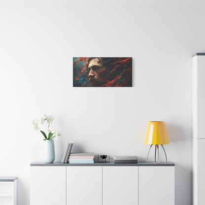 Surreal Sea-God Portrait Matte Canvas Print — Stretched Wall Art