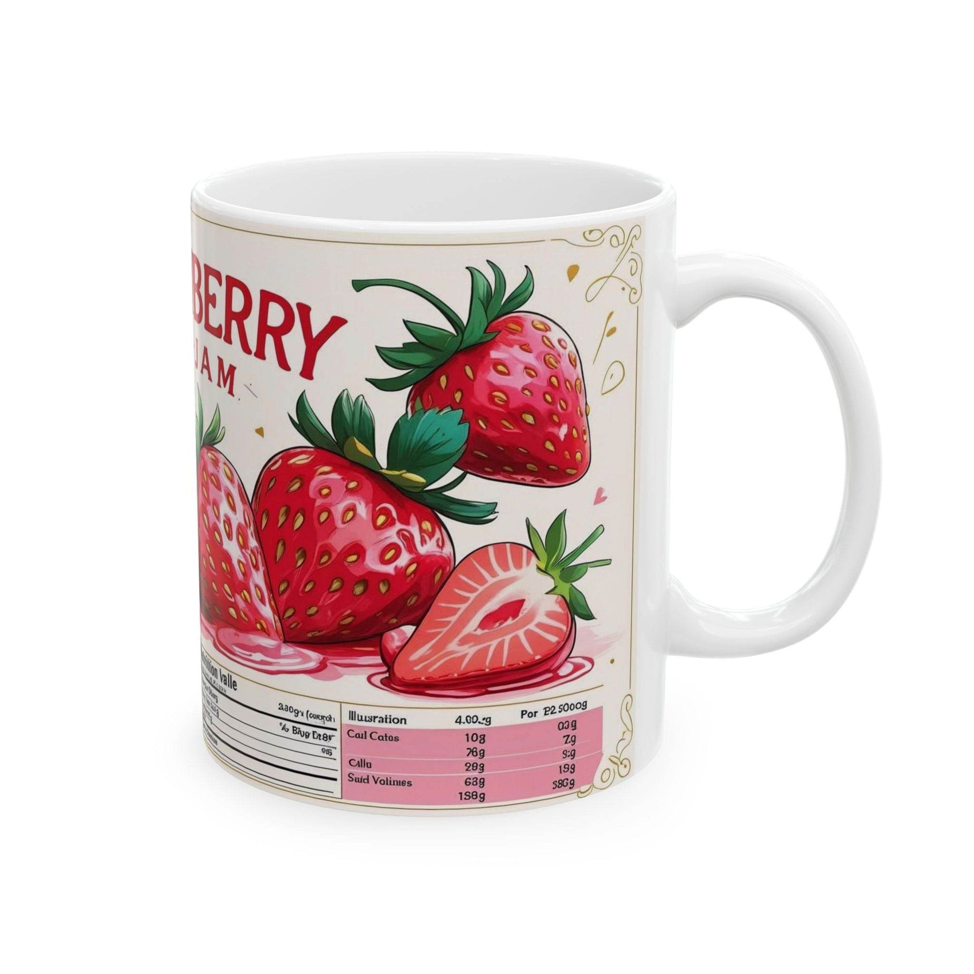 Mug - Sweet Strawberry Jam Design Coffee Cup - A Pretty Print