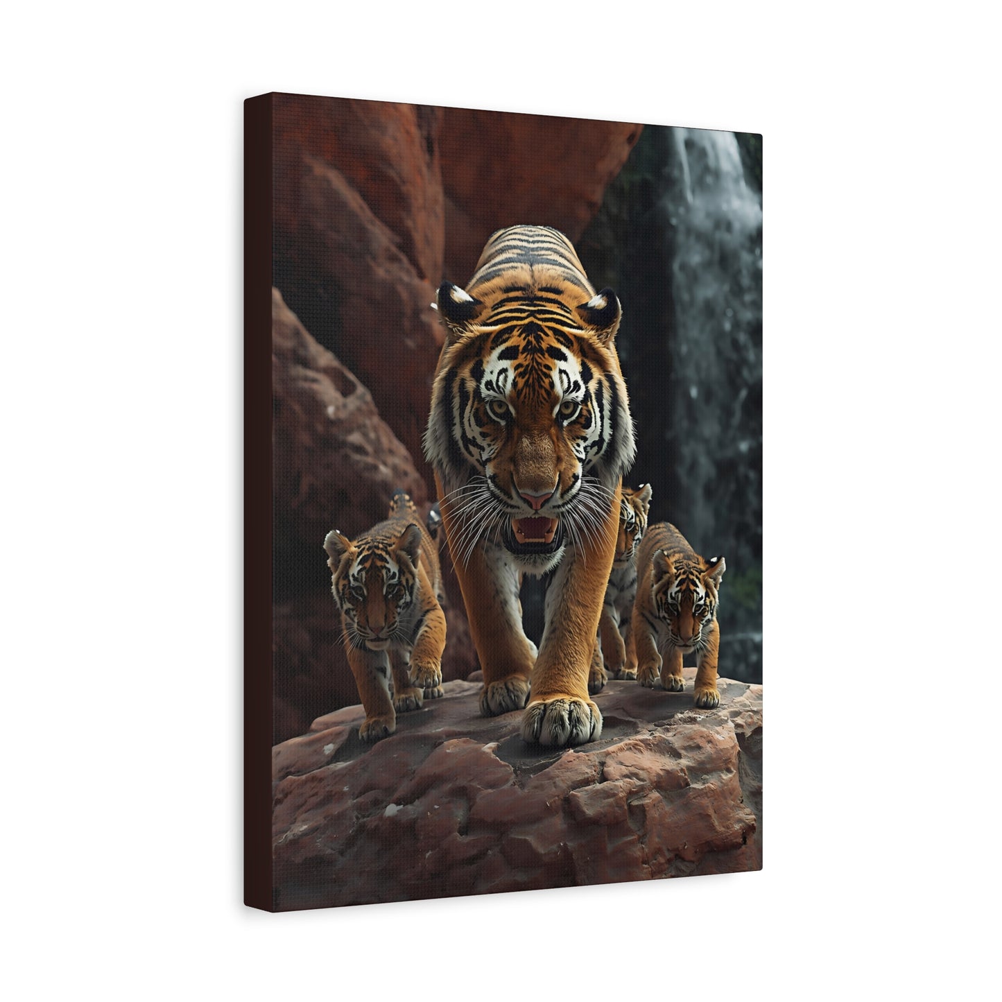 Tiger Family Canvas Print - Stretched Matte Wall Art