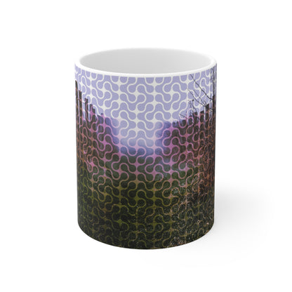 Ceramic Mug — Misty Forest Fence Landscape Coffee Mug
