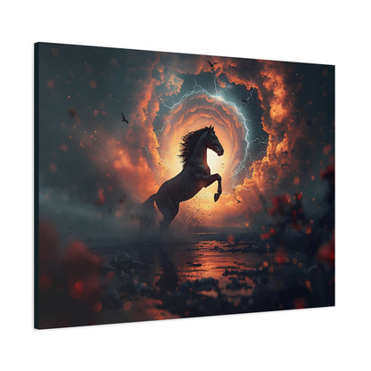 Mystic Stallion Canvas Wall Art - Horse Sunset Fantasy