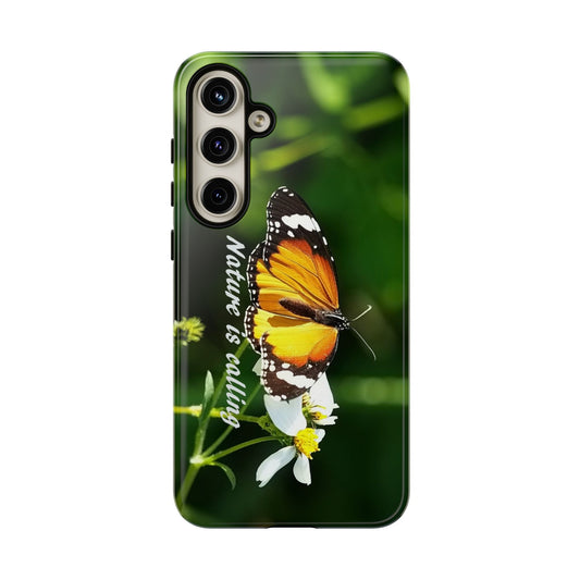 Nature-Inspired Tough Phone Case with Butterfly Design