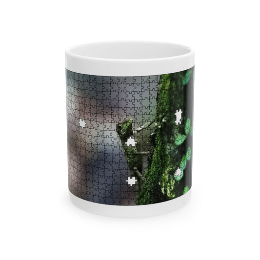 Puzzle Piece Diploderma Ceramic Mug – Botanical Nature Coffee Mug (11oz & 15oz)