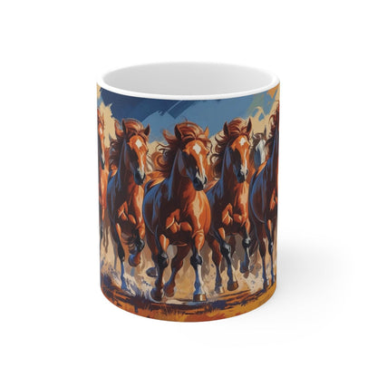 Mug - Beautiful Running Horses Ceramic Coffee Cup - A Pretty Print