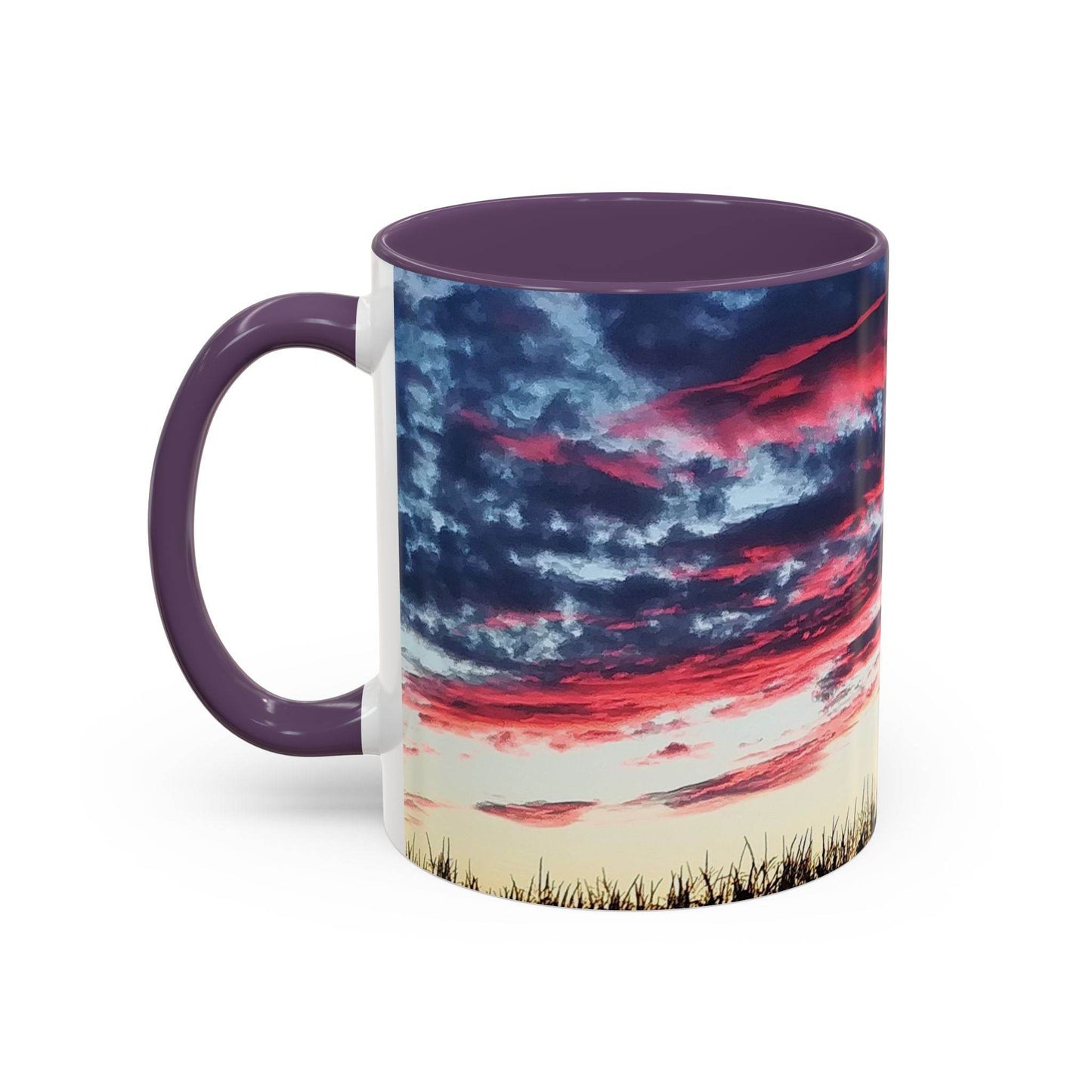 Sunset Accent Coffee Mug - Artistic Drinkware for Nature Lovers, Home Office Decor, Gifts for Coffee Lovers, Birthday, Relaxation