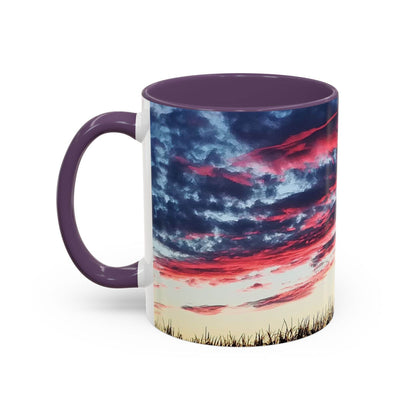 Sunset Accent Coffee Mug - Artistic Drinkware for Nature Lovers, Home Office Decor, Gifts for Coffee Lovers, Birthday, Relaxation