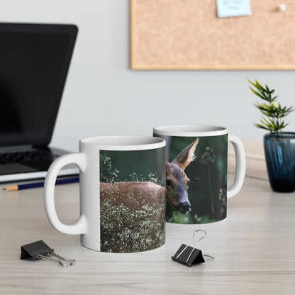 Nature-Inspired Deer Ceramic Mug - 11oz