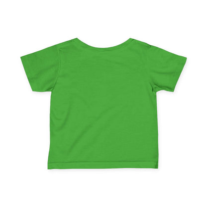 Green infant tee featuring Dino Friends Forever design; perfect for dinosaur-loving kids.