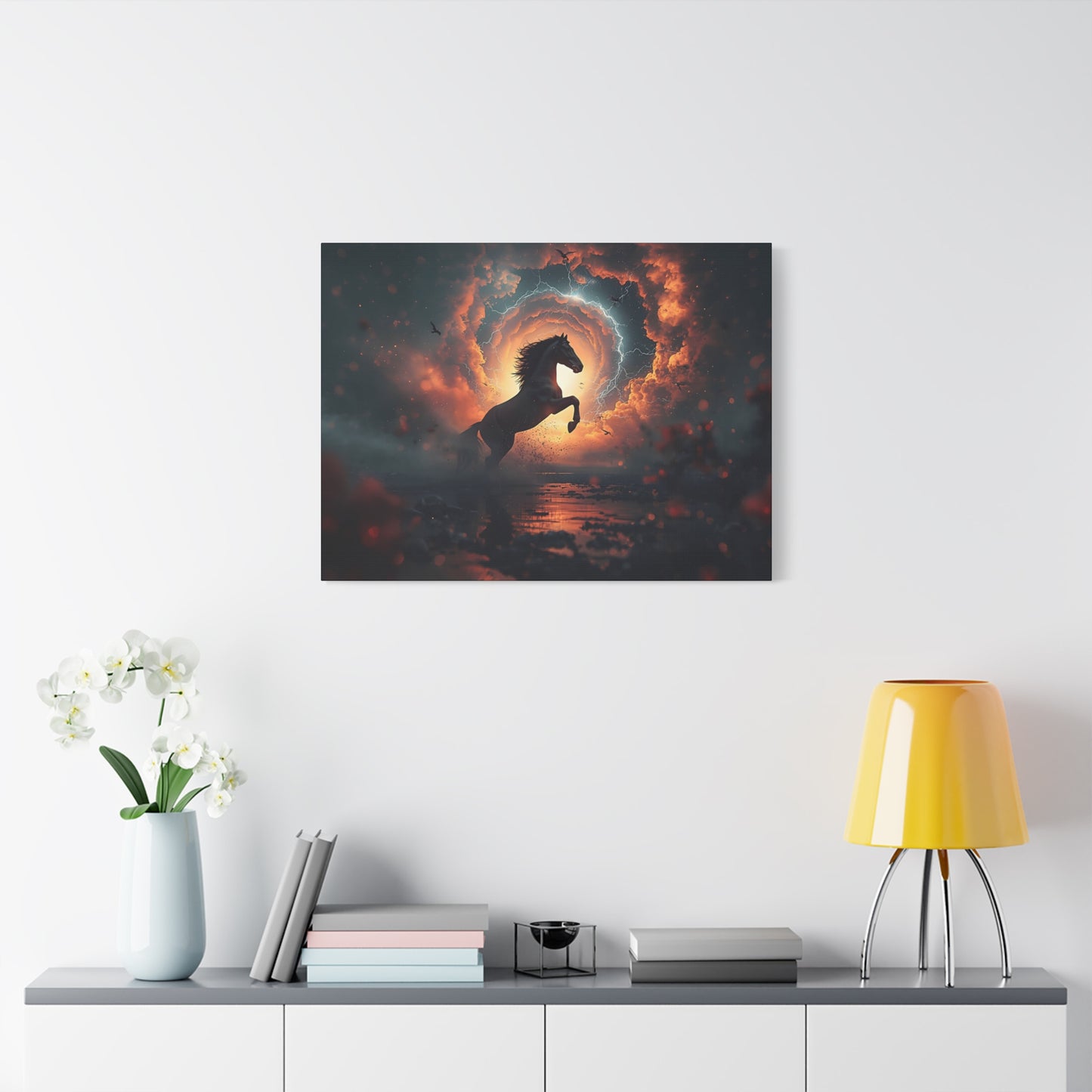 Mystic Stallion Canvas Wall Art - Horse Sunset Fantasy
