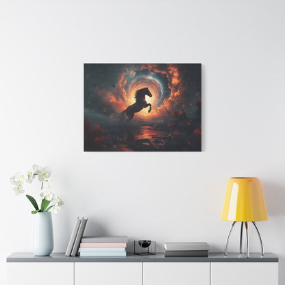 Mystic Stallion Canvas Wall Art - Horse Sunset Fantasy