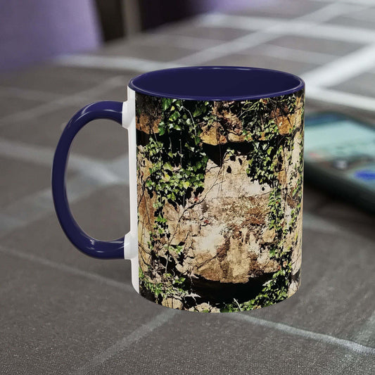 Overgrown rocks adventure mug with nature-inspired design, perfect for climbers and outdoor enthusiasts.