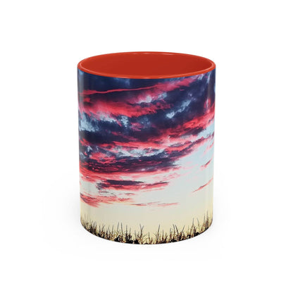Sunset Accent Coffee Mug - Artistic Drinkware for Nature Lovers, Home Office Decor, Gifts for Coffee Lovers, Birthday, Relaxation
