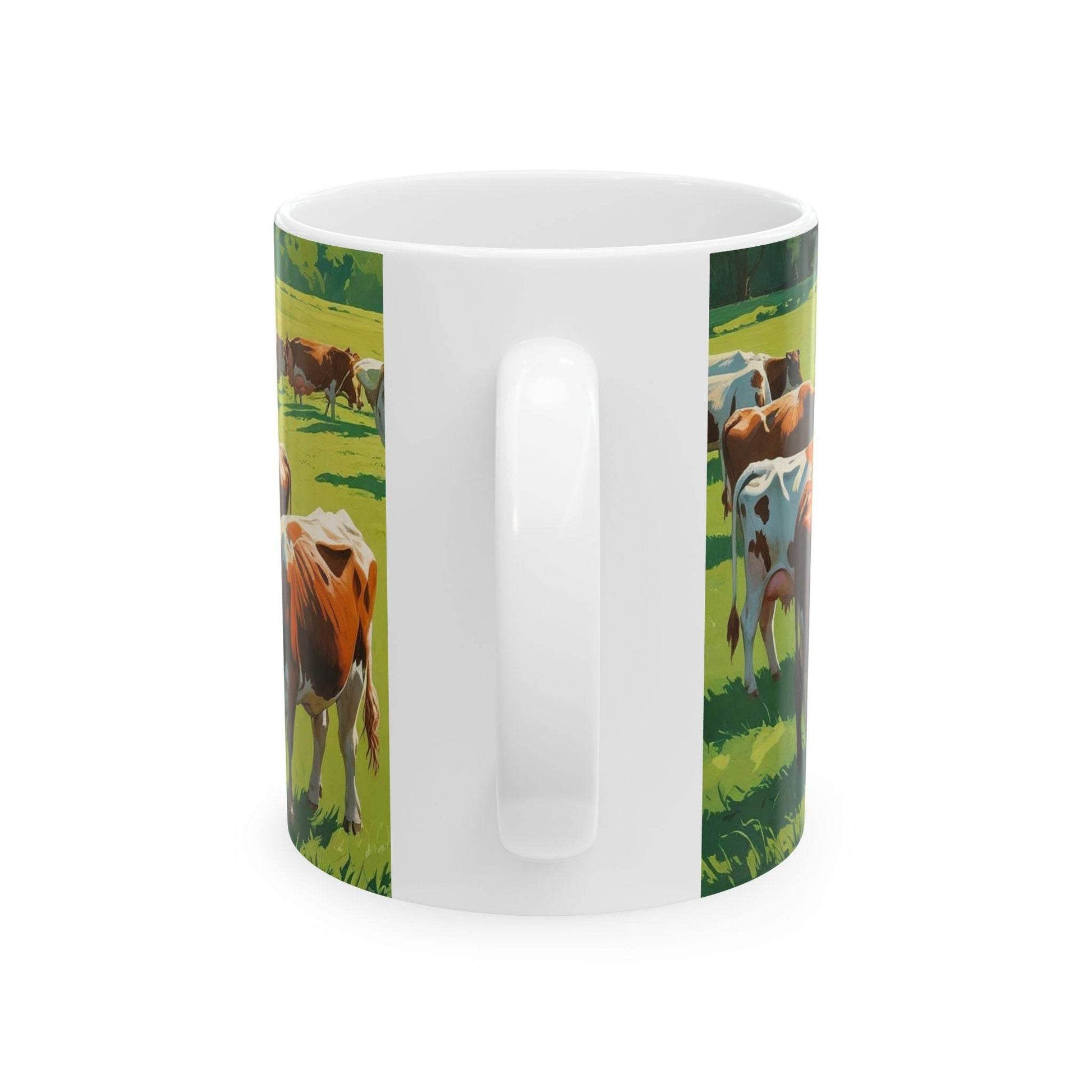 Mug - Grazing Cows Ceramic Coffee Cup - A Pretty Print