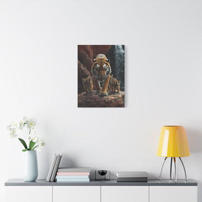 Tiger Family Canvas Print - Stretched Matte Wall Art