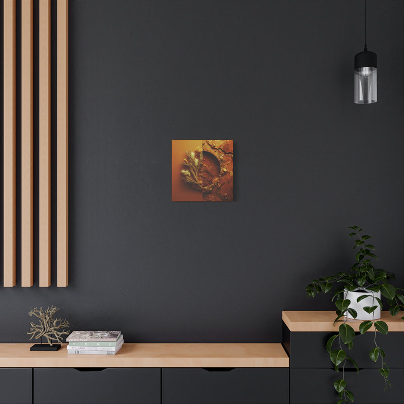 Natur-Leinwandbild mit pampasgras in 14″ x 14″ | 35.56 cm x 35.56 cm Größe und 1.25″ | 3.18 cm Stärke.