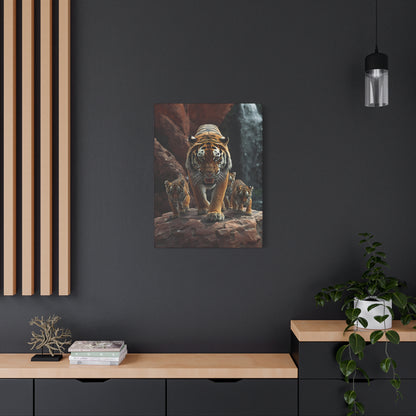 Tiger Family Canvas Print - Stretched Matte Wall Art