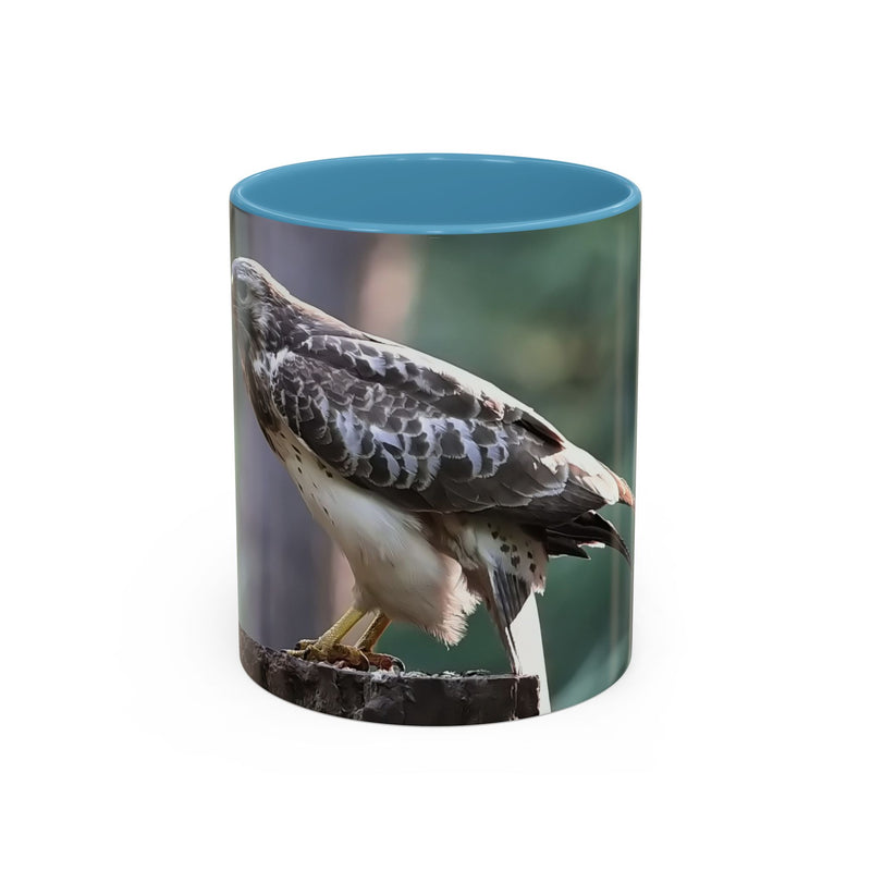 Premium Wildlife Kaffeebecher 325ml mit hellblauer Innenseite und Henkel.
