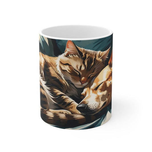 Mug Sleeping Cat and Dog - A Pretty Print
