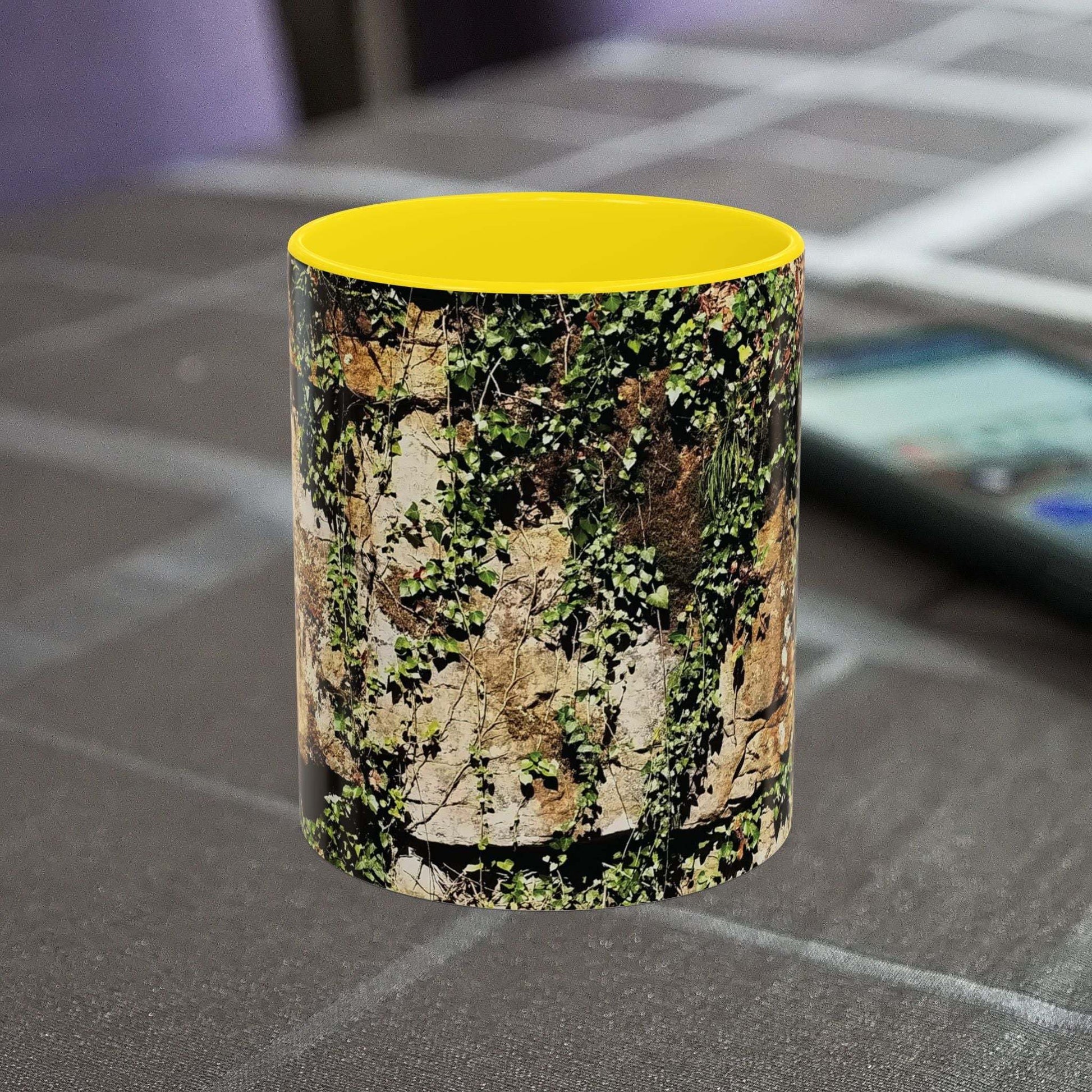 Overgrown Rocks Adventure Mug with nature-themed design, ideal for climbers and outdoor enthusiasts.
