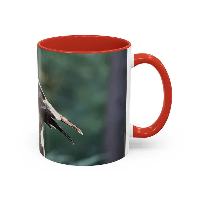 Premium Wildlife Kaffeebecher 325ml mit roter Innenseite und Henkel.