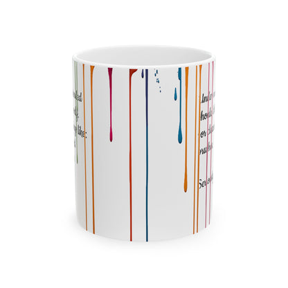 Paint Drips Mug, Ceramic Coffee Cup