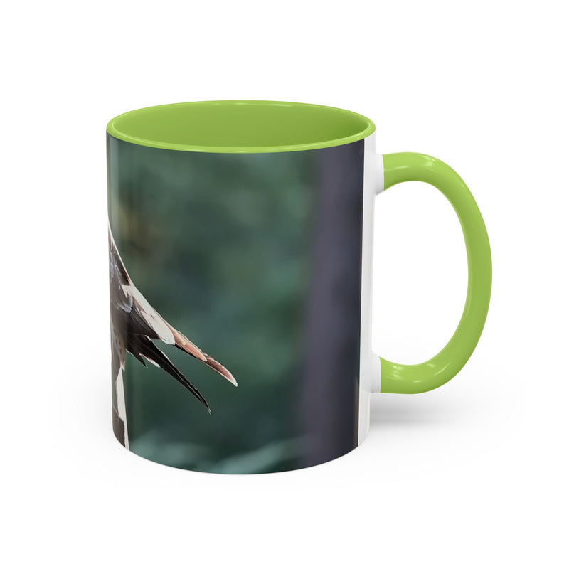 Premium Wildlife Kaffeebecher 325ml mit hellgrüner Innenseite und Henkel.
