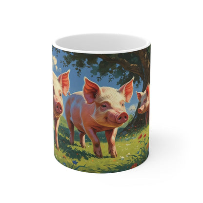 Pigs Mug - Ceramic Coffee Cup - A Pretty Print
