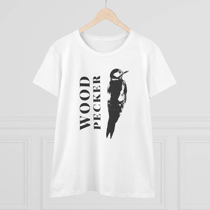 Woodpecker Graphic Tee, Nature Lover Shirt, Casual Women's Shirt, Birdwatching - A Pretty Print