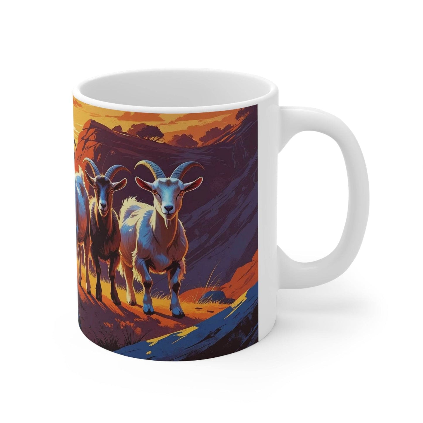 Mug Goats in the Mountains Ceramic Coffee Cup - A Pretty Print